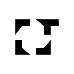 Square with CT letter logo design vector