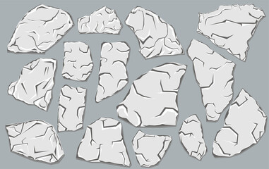 Obraz premium Stone slabs in gray tones with cracks