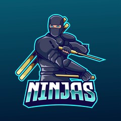 ninja mascot with the katana sword