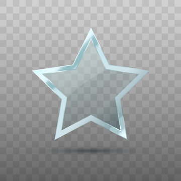 Star isolated. Transparent glass star. Vector illustration
