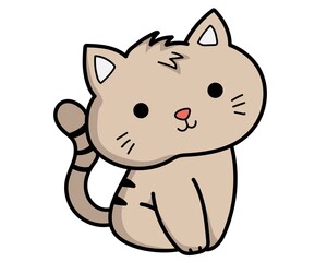 Cute cat line cartoon vector