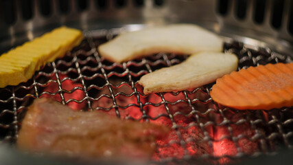 grilled steak on a grill