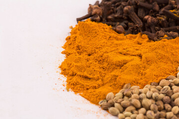 Set of spices, top view stock photo