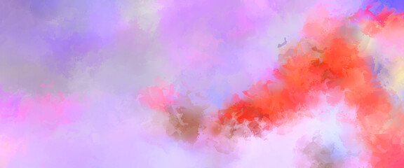 Abstract background of colorful brush strokes. Brushed vibrant wallpaper. Painted artistic creation. Unique and creative illustration.