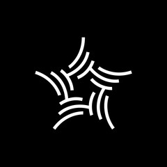 star maze monoline logo vector icon illustration