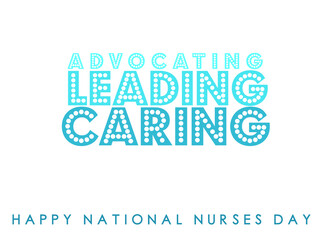 An abstract vector illustration on National Nurses Day on an isolated white background