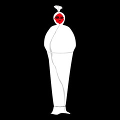 Pocong vector. Indonesian traditional ghost. Indonesian urban legend. Pocong illustration. 