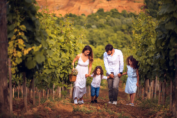  Family in the vineyard.