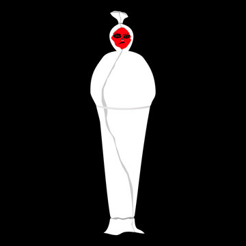 Pocong vector. Indonesian traditional ghost. Indonesian urban legend. Pocong illustration. 