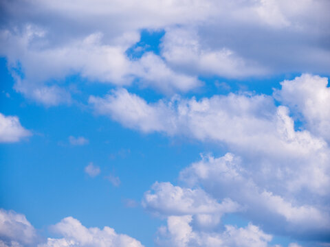 Cloud on blue sky background - zoom and details on clouds - free space to write - high resolution photo