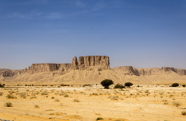 Sandstone formations of Jabal Tuwaiq near Riyadh, Saudi Arabia