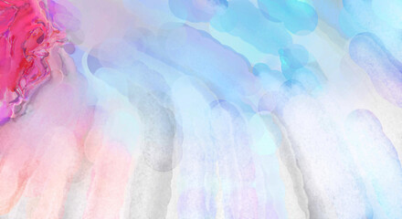 Watercolor abstract painting with pastel colors. Soft color painted illustration of calming composition for poster, wall art, banner, card, book cover or packaging. Modern brush strokes painting.