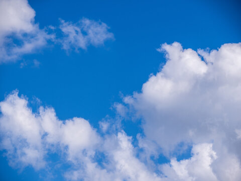 Cloud on blue sky background - zoom and details on clouds - free space to write - high resolution photo