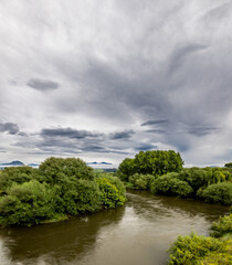 Fototapeta na wymiar landscape with river and sky
