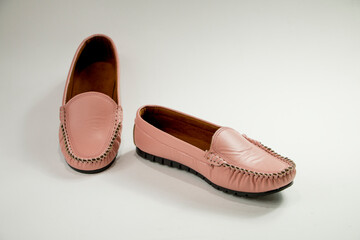 Flat elegant leather women shoes