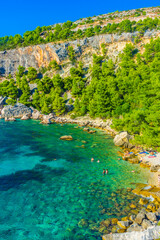 Fototapeta na wymiar The bautiful beach of Malo Zarace, Hvar Island, Croatia
