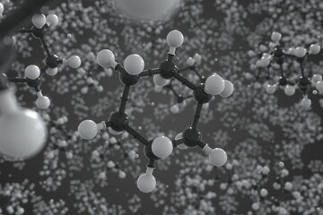 Cyclohexane molecule, ball-and-stick molecular model. Chemical 3d rendering