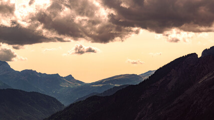 sunset in the mountains