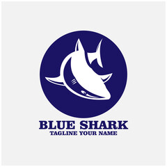 blue shark design logo vector