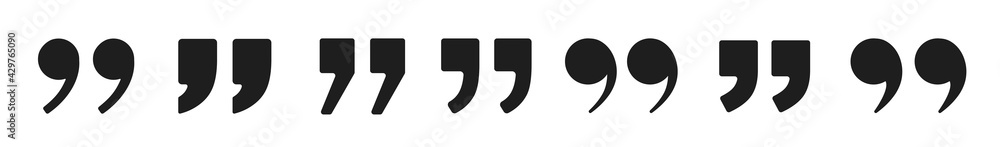 Fototapete set of quote mark. quotes vector icon collection. talk bubble speech icon. quotation signs isolated 