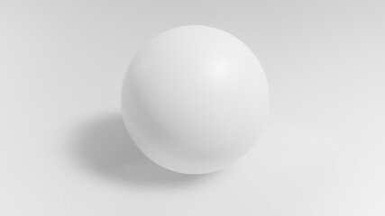 Fototapeta na wymiar White perfect sphere on white grey background, soft minimal 3D render design.