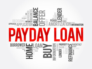 Payday Loan word cloud collage, business concept background