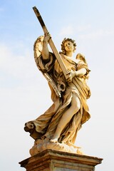 Fototapeta premium Rome. Vatican. September 9,2019 Angel statue on Ponte Sant'Angelo, Italy.