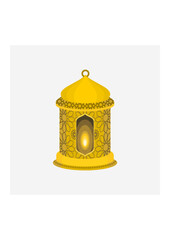 Editable Isolated Standing Arabian Lantern Vector Illustration With Arabesque Pattern for Artwork Element of Islamic Occasional Theme Purposes Such as Ramadan and Eid Also Arab Culture Design Needs