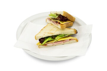 Ham sandwich for the restaurant menu.