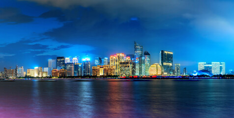 Fototapeta na wymiar Modern City Skyline in Qiantang River New Town, Hangzhou, China
