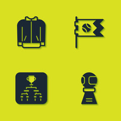 Set Baseball t-shirt, Award cup with baseball, Championship tournament bracket and Flag icon. Vector