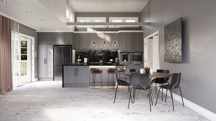 modern kitchen interior