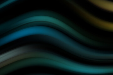 Colorful smooth lines on black background. Liquid and fluid vibrant color waves flowing in the dark. Graphic illustration for wallpaper, banner, background, card, book, cover, poster, banner, brochure