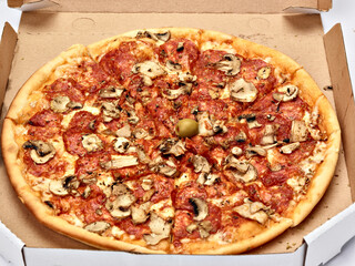pizza box food cardboard delivery package meal dinner lunch
