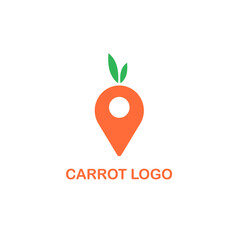Fototapeta premium carrot pin logo icon design vector, market logo design