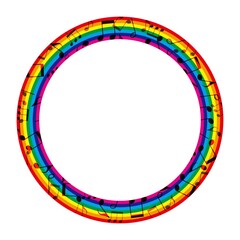 音符と虹の円形フレーム