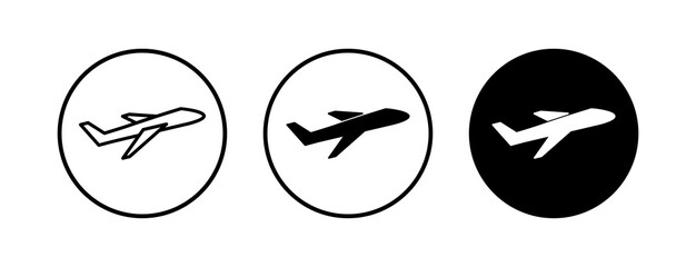 Plane icons set. Aeroplane vector icon. Flight transport symbol. Travel element illustration. Holiday symbol. Airplane