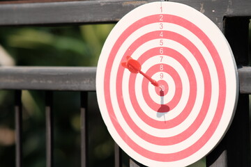 Dartboard with target background and business growth concept
