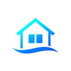 Flood vector icon with house
