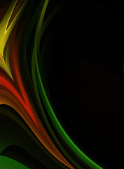 Fluid abstract background with colorful gradient. 2D illustration of modern movement.