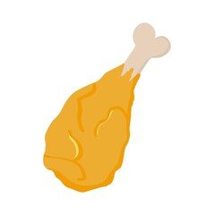 Vector illustration of crispy fried chicken thigh, restaurant and food theme, suitable for advertising of food products