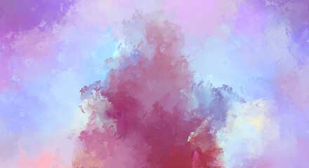 Fototapeta premium 2D illustration of colorful brush strokes. Decorative texture painting. Vibrant paint pattern backdrop.