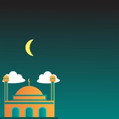 Vector illustration of a beautiful mosque suitable for the background.