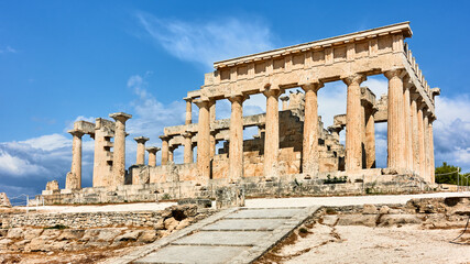 Temple of Aphaea in Aegina in Greece