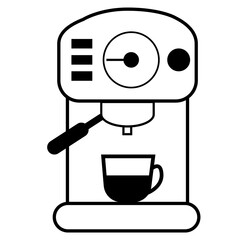 coffee machine icon on white background. bar espresso coffee machine. coffee machine sign. flat style.