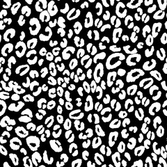 Abstract modern leopard seamless pattern. Animals trendy background. Black and white decorative vector illustration for print, card, postcard, fabric, textile. Modern ornament of stylized skin