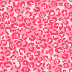 Abstract modern leopard seamless pattern. Animals trendy background. Pink decorative vector stock illustration for print, card, postcard, fabric, textile. Modern ornament of stylized skin