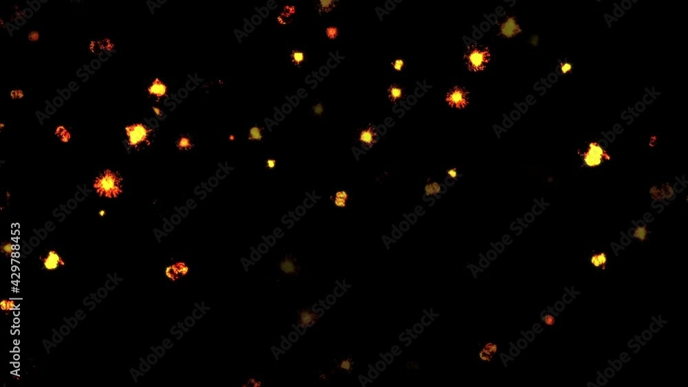 Poster abstract burning meteorite particles in outer space. realistic vision. beautiful background of a dis