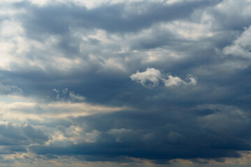 Fototapeta na wymiar beautiful dark dramatic sky with stormy clouds before the rain
