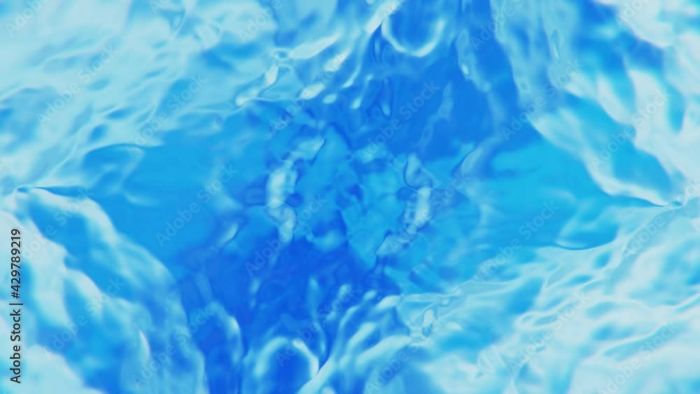 Poster realistic looping 3d animation of the blue waving ocean waters as background rendered in uhd